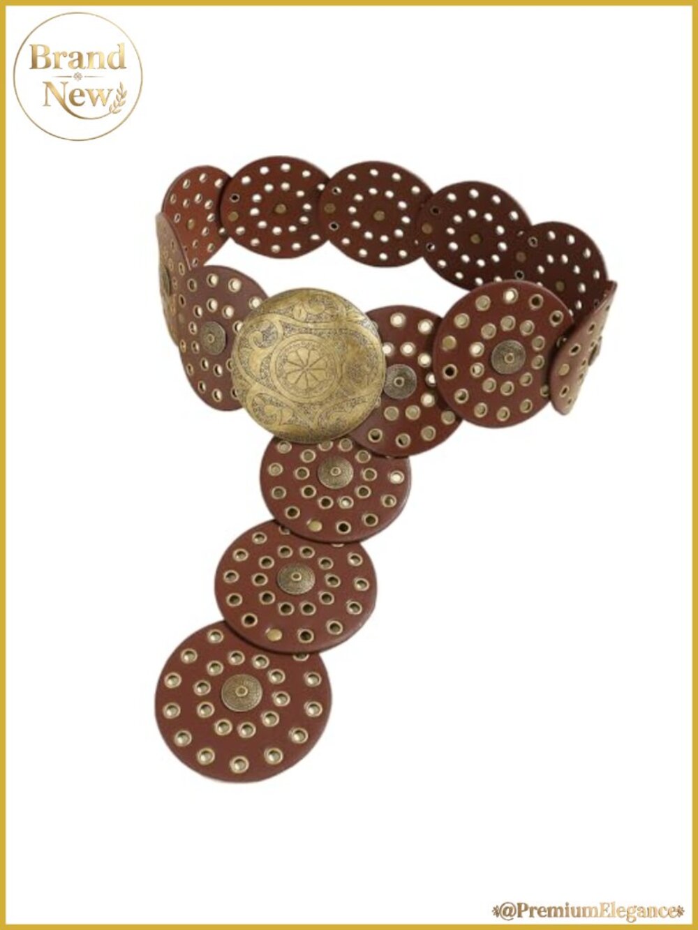 Wide Disc Belt Womens Western Chunky Concho Punk Boho Hollow Waist Belt